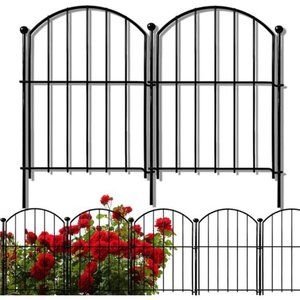 Decorative Garden Fence 21in x10ft, 10 Pack Rustproof Metal No Dig Fence